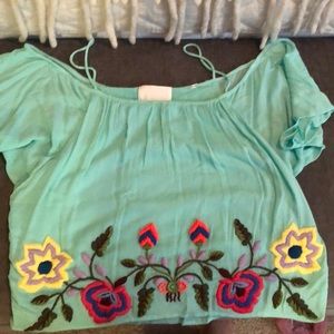 Piper off shoulder embroidered top